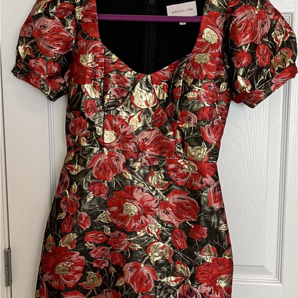 Adelyn Rae Red Floral Dress